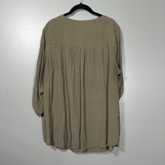 CJ Banks Gray Boho Embroidered Peasant Blouse - Size 1X - Women's Plus Size Top - Picture 8 of 8